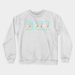 New Year 2021 teal floral Crewneck Sweatshirt